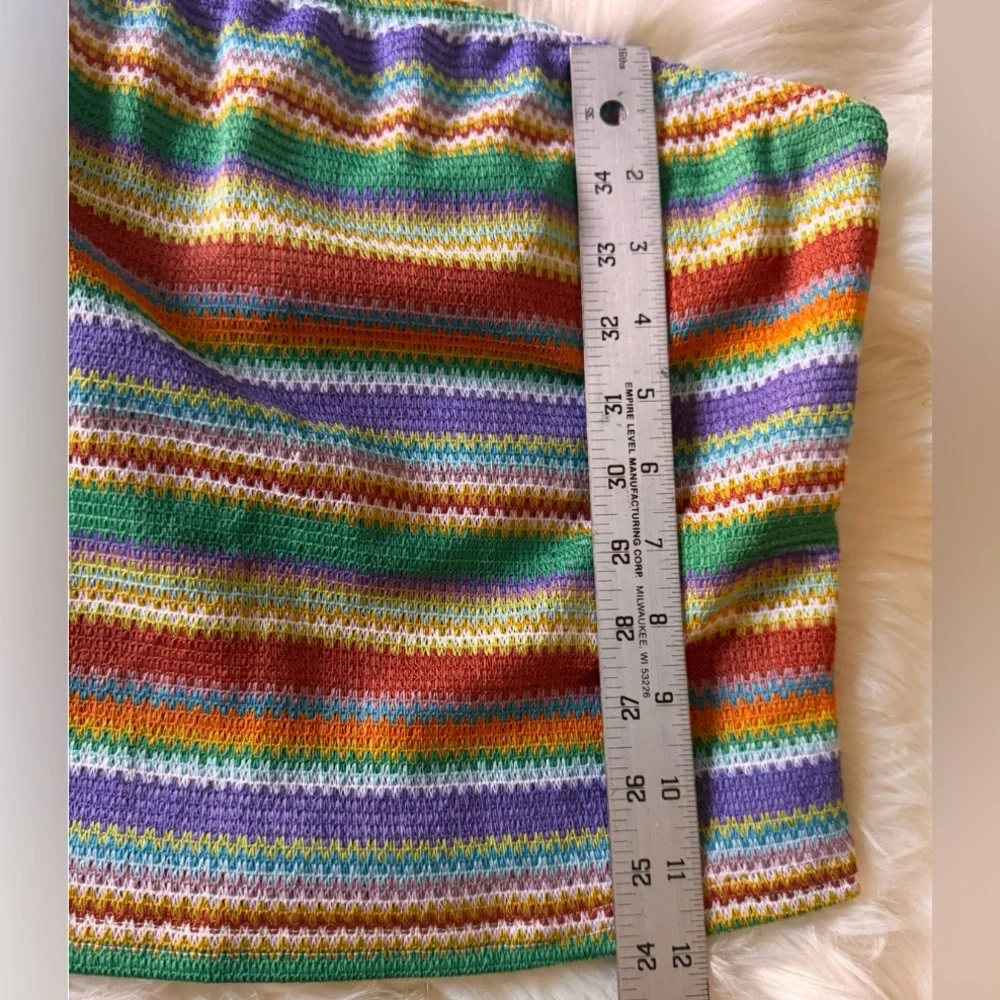 SHEIN Boho Bandeau Tube Top Strapless Knit Crop Y2K Summer Size Large - Picture 12 of 14